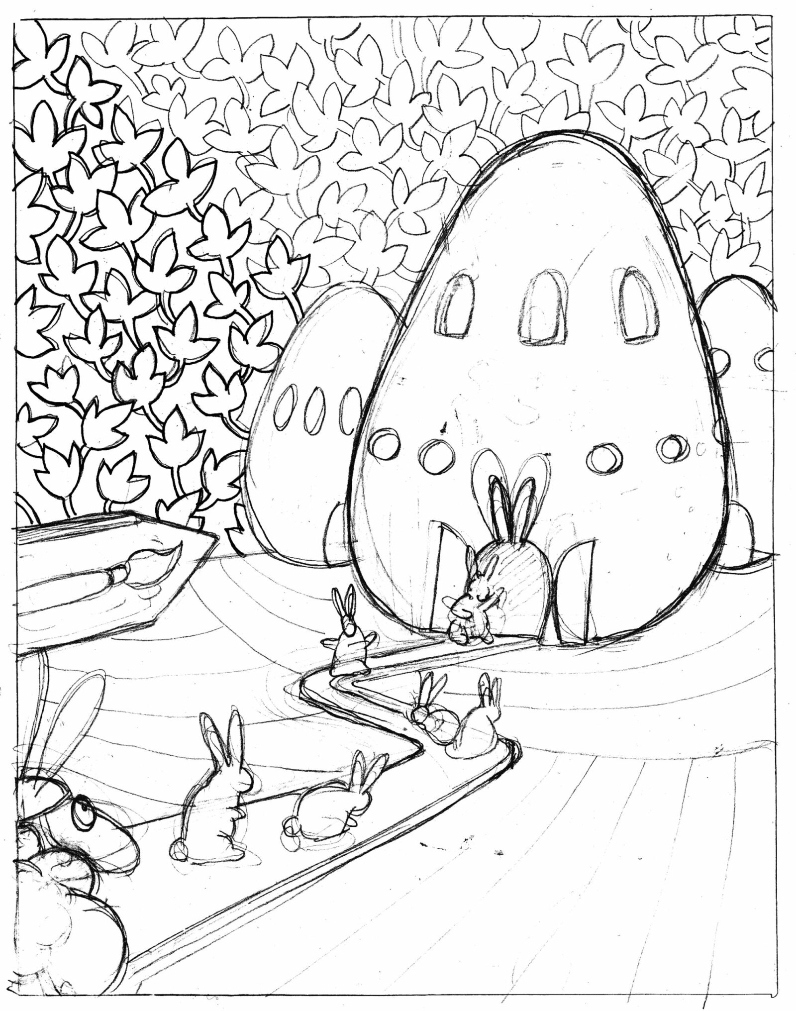 Sketch for the Easter Bunny School