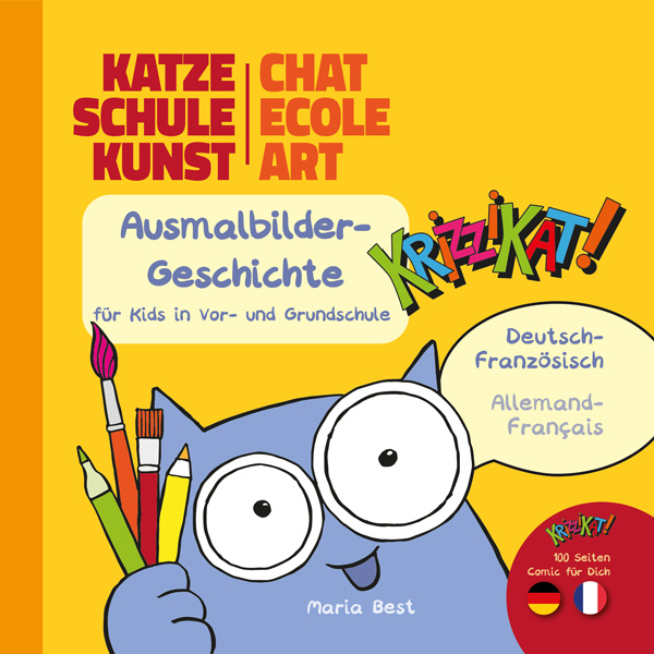 Kunst-Kreativitätsbuch KRIZZIKAT! Katze-Schule-Kunst
