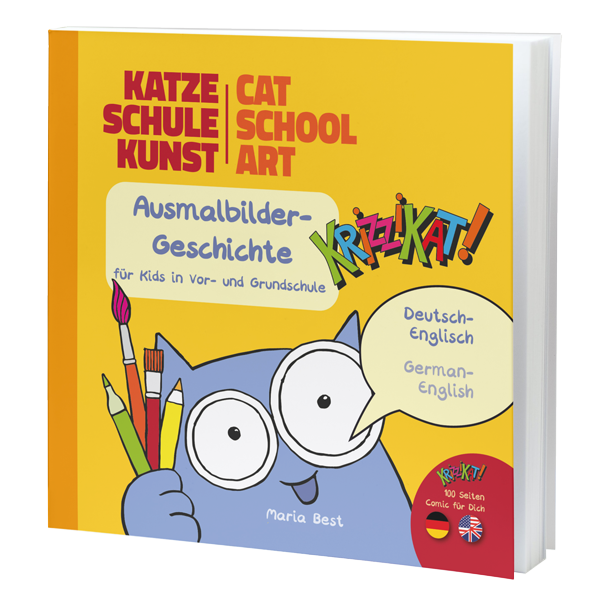 Cover Buch "Katze Schule Kunst - Cat School Art"