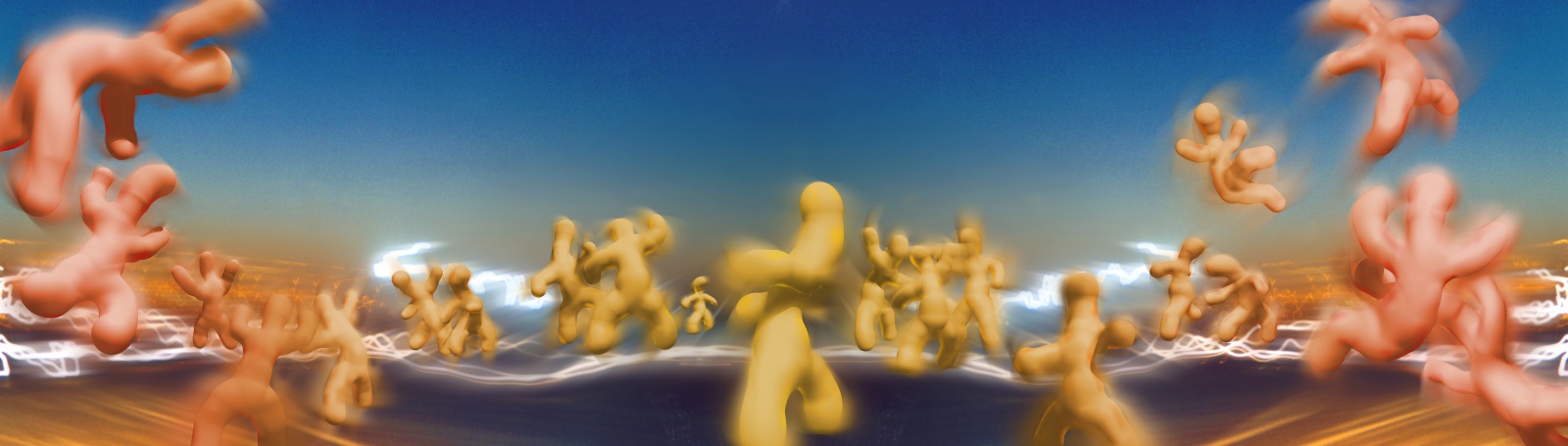 Panorama der Socials, 2003, 60 x 200 cm, Digitales Compositing, C-Print auf Forex